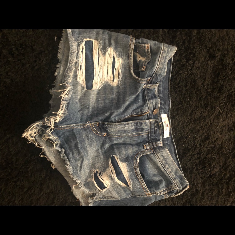 Hollister short denim shorts. Distressed look